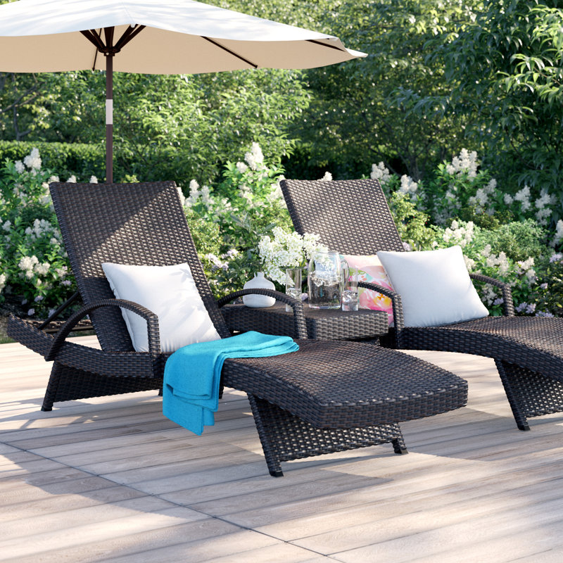 Sol 72 Outdoor Rebello Sun Lounger Set with Table & Reviews | Wayfair